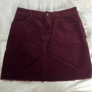 Maroon corduroy skirt